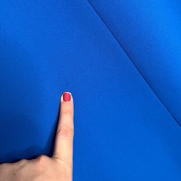 Tibi Womens Crepe Mini Shift Dress 6 Blue 3/4 Sleeve V Neck Workwear Cocktail - Picture 14 of 15